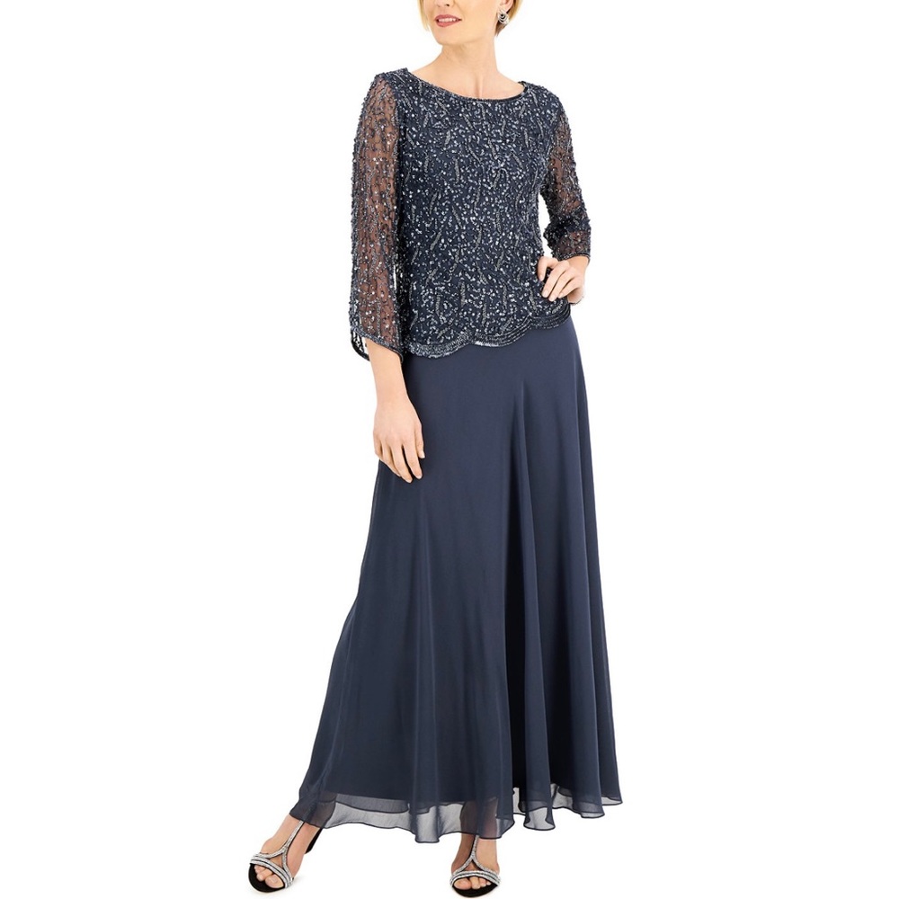 Formal J Kara Evening Gown, Grey, Size 18